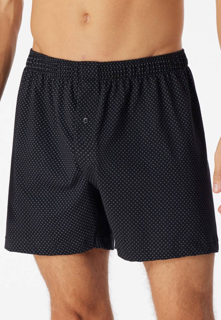 Schiesser Boxershorts Jersey schwarz gemustert - Cotton Casuals Osterangebot
