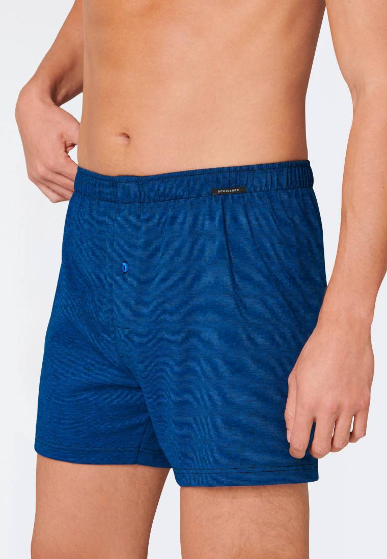 Schiesser Boxershorts 2er-Pack Jersey schwarz/ blau - Boxershorts Multipack Muttertagsangebot