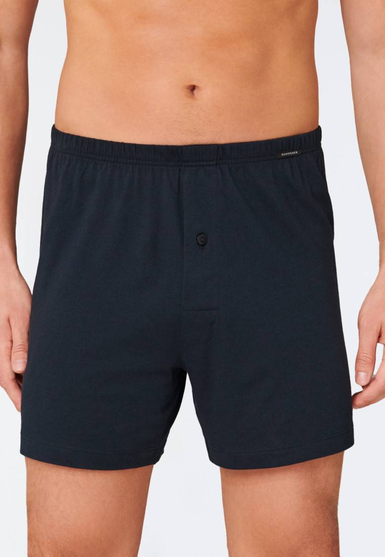 Schiesser Boxershorts 2er-Pack Jersey schwarz/ dunkelblau - Boxershorts Multipack Valentinstagsangebot
