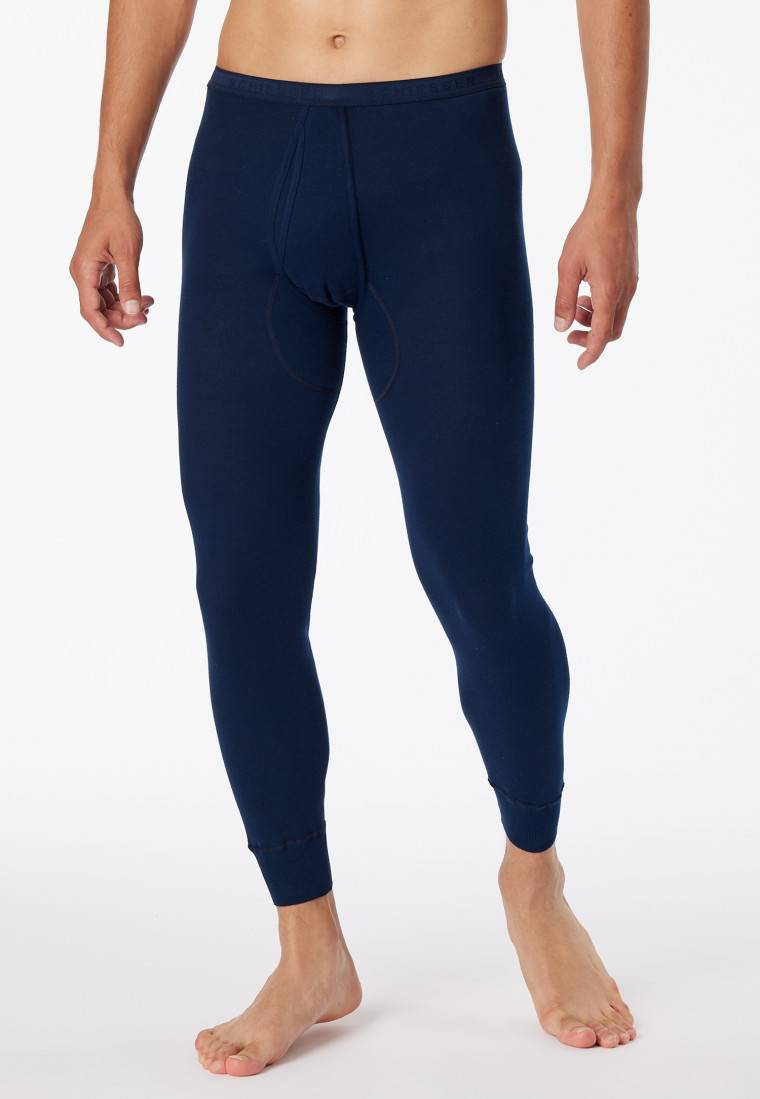 Schiesser Unterhose lang mit Eingriff nachtblau - Original Feinripp Neueste Mode