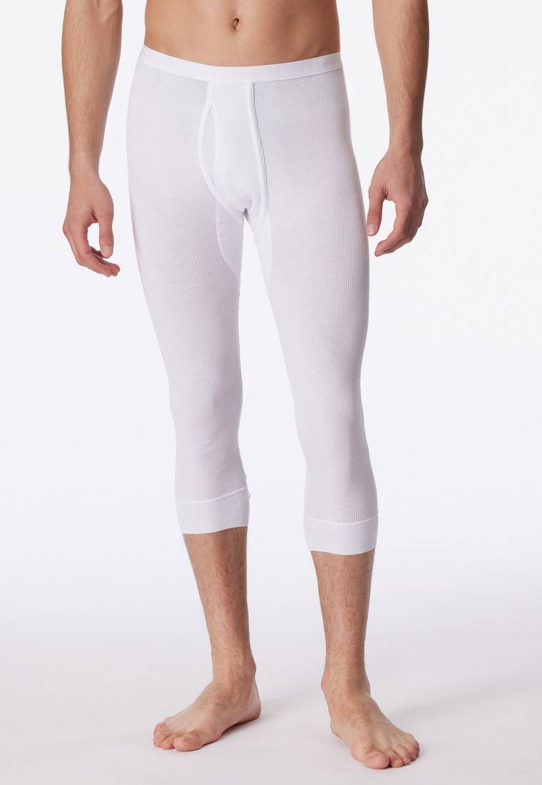 Schiesser Unterhose 3/4-lang mit Eingriff weiß - Original Doppelripp Große Rabatte
