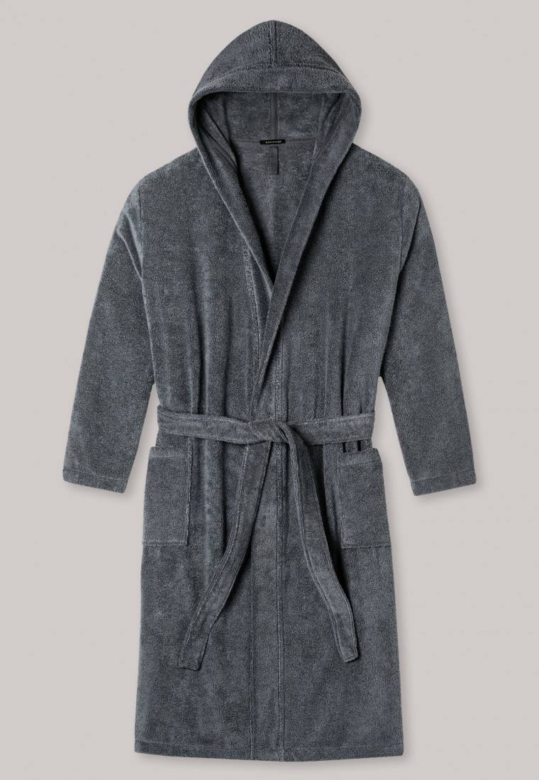 Schiesser Bademantel Frottee grau - Essentials Räumungsverkauf