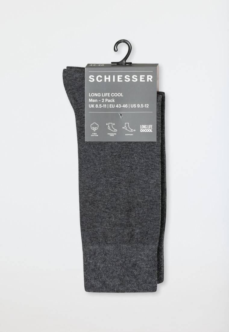 Schiesser Herrensocken 2er-Pack anthrazit melange - Long Life Cool JETZT KAUFEN