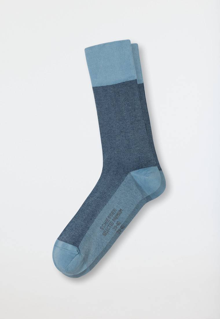 Schiesser Herrensocken merzerisierte Baumwolle gerippt jeansblau - selected! premium Letzte 2 Tage