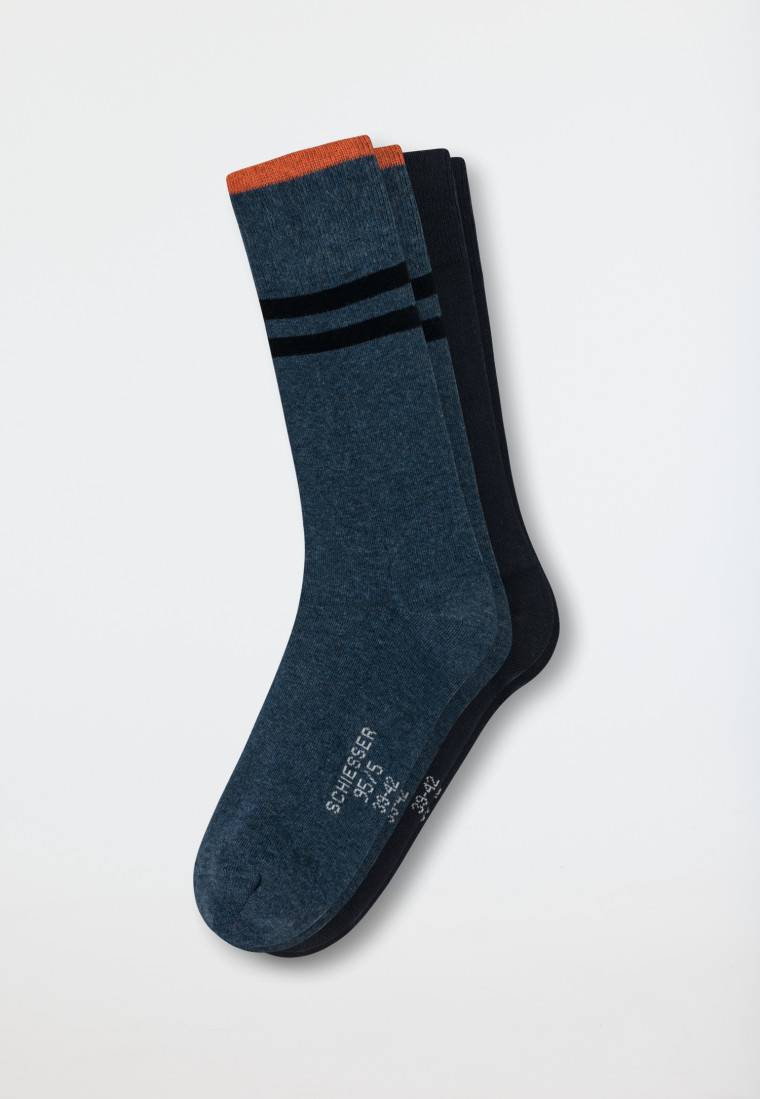 Schiesser Herrensocken 2er-Pack Organic Cotton nachtblau/grünblau - 95/5 Bis zu 50% Rabatt