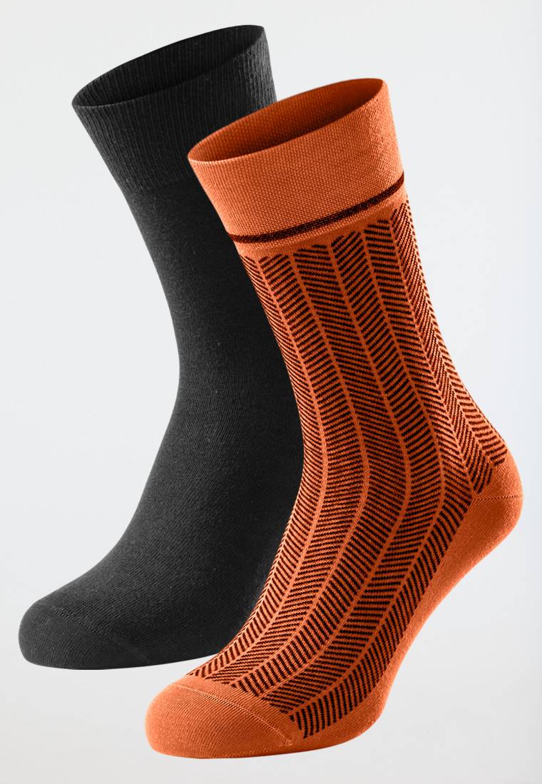 Schiesser Herrensocken 2er-Pack nachtblau/ orange - Long Life Cool Discount Store für neue Produkte