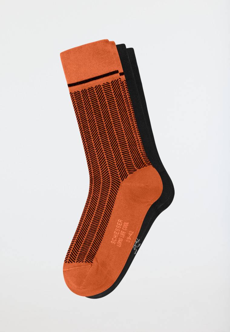 Schiesser Herrensocken 2er-Pack nachtblau/ orange - Long Life Cool Discount Store für neue Produkte