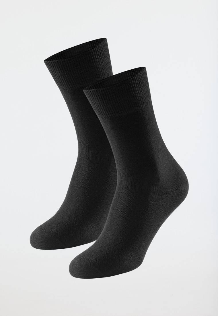 Schiesser Herrensocken 2er-Pack Organic Cotton schwarz - 95/5 Riesige Rabatte