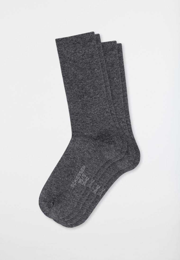 Schiesser Herrensocken 2er-Pack Organic Cotton anthrazit-meliert - 95/5 50% Rabatt mit kostenlosem Versand
