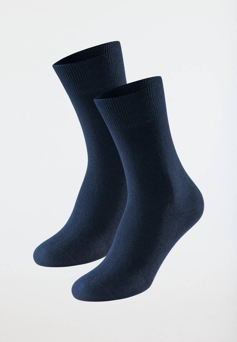 Schiesser Herrensocken 2er-Pack Organic Cotton nachtblau - 95/5