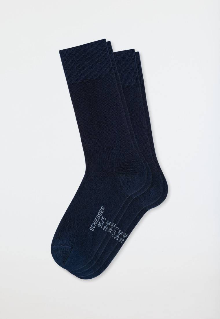 Schiesser Herrensocken 2er-Pack Organic Cotton nachtblau - 95/5 Kostenloser Versand international