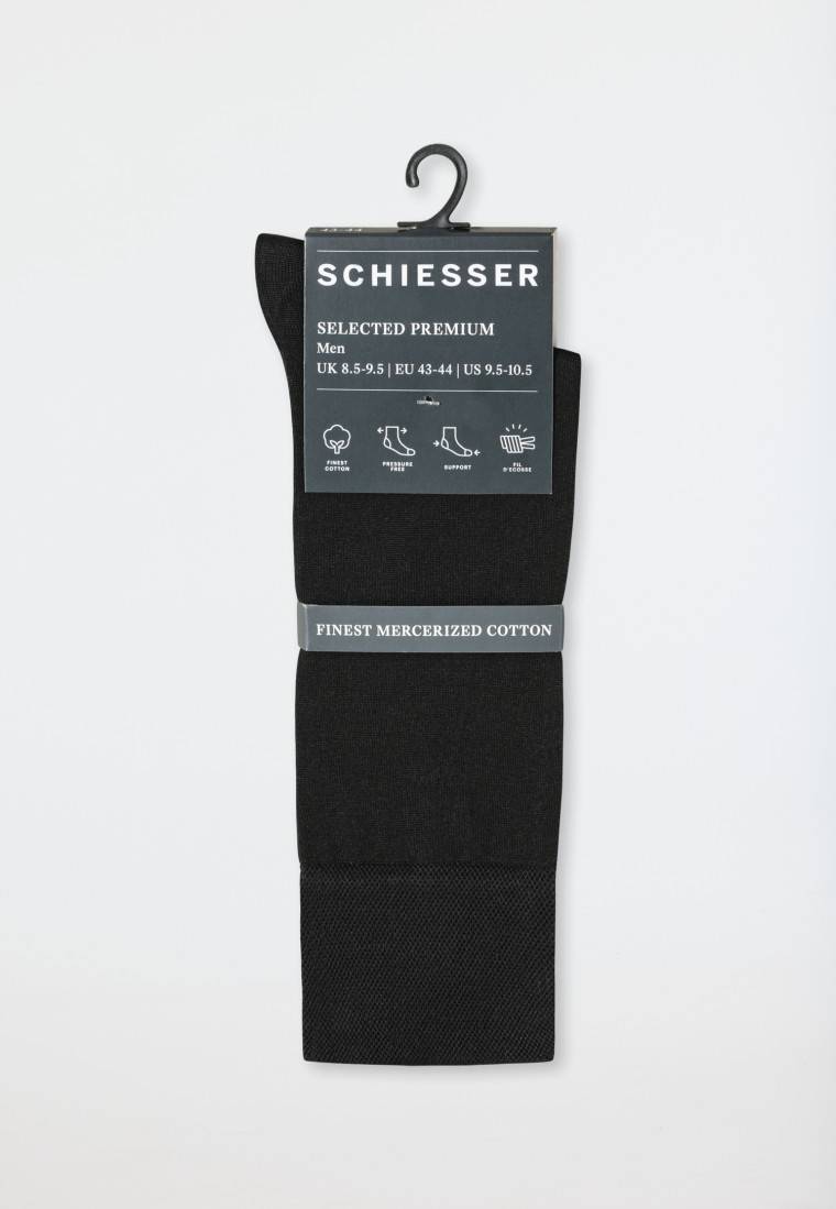 Schiesser Herrensocken merzerisierte Baumwolle schwarz - selected! premium Begrenzt auf 3 Tage