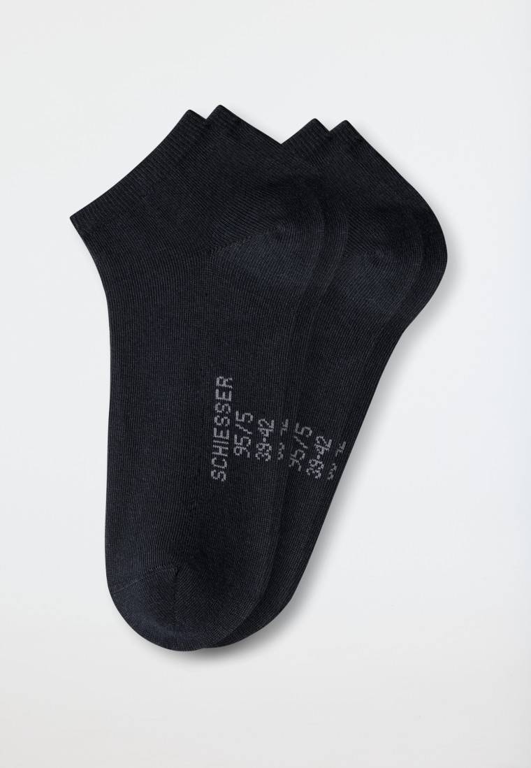 Schiesser Herrensneaker 2er-Pack Organic Cotton schwarz - 95/5 Online