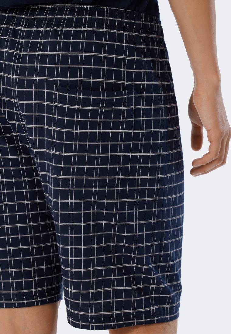 Schiesser Schlafanzug kurz Jersey V-Ausschnitt blau - Ebony Meist gekauft