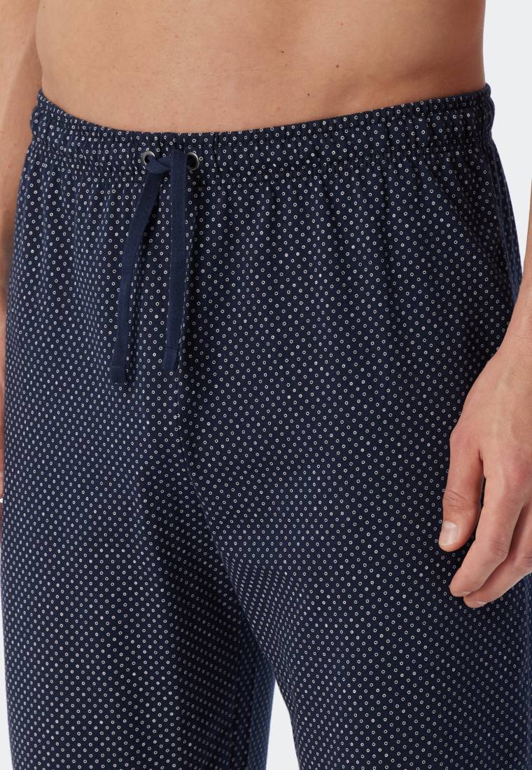Schiesser Schlafanzug lang Jersey blau - Ebony Kostenloser Versand