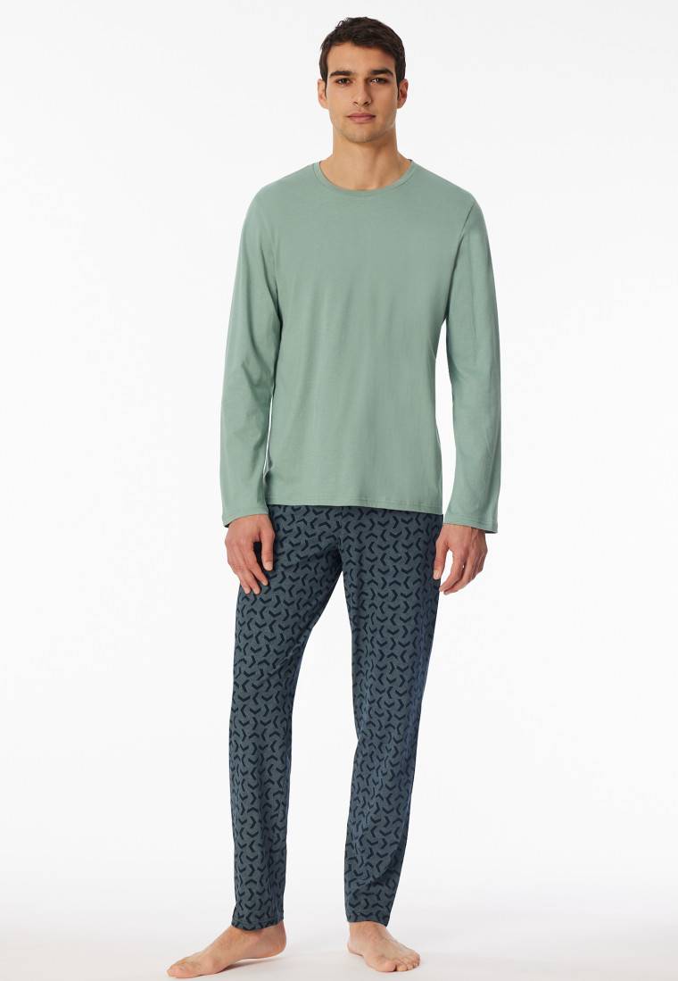 Schiesser Schlafanzug lang linde - Casual Essentials Fabrikpreis