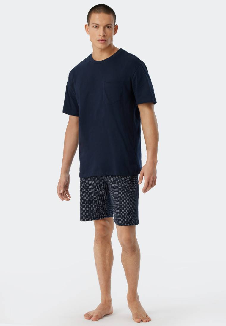 Schiesser Schlafanzug kurz Jersey blau - Ebony Flash Sale
