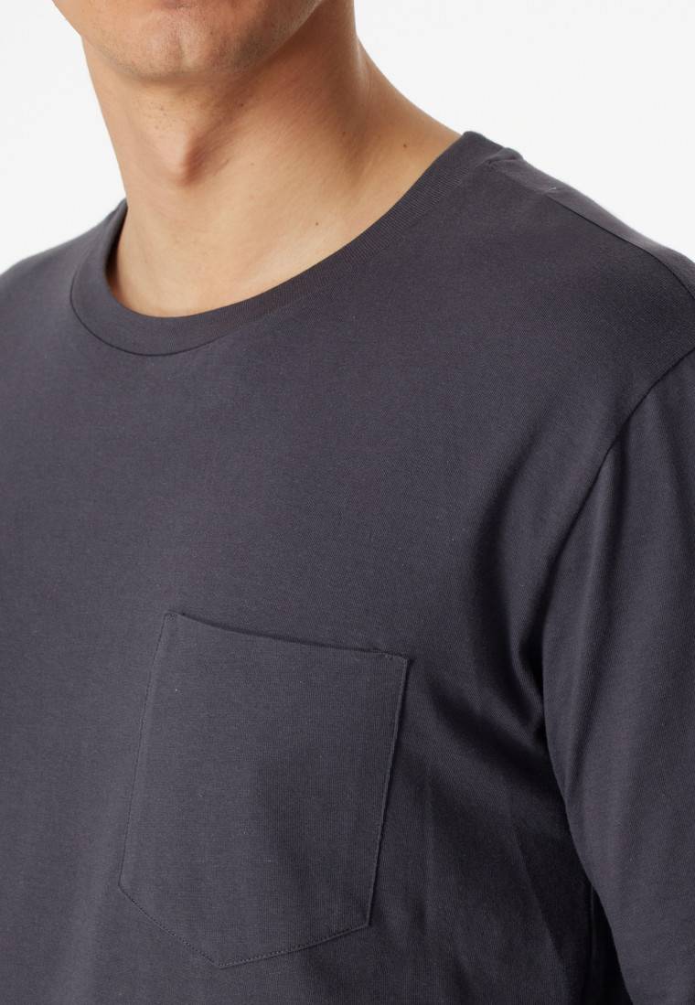 Schiesser Schlafanzug lang Jersey anthrazit - Ebony Osterangebot