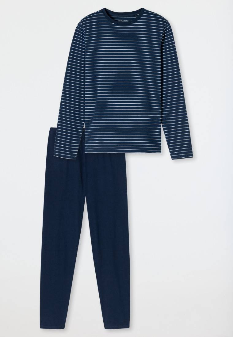 Schiesser Schlafanzug lang Streifen admiral - Casual Essentials Vatertagsangebot