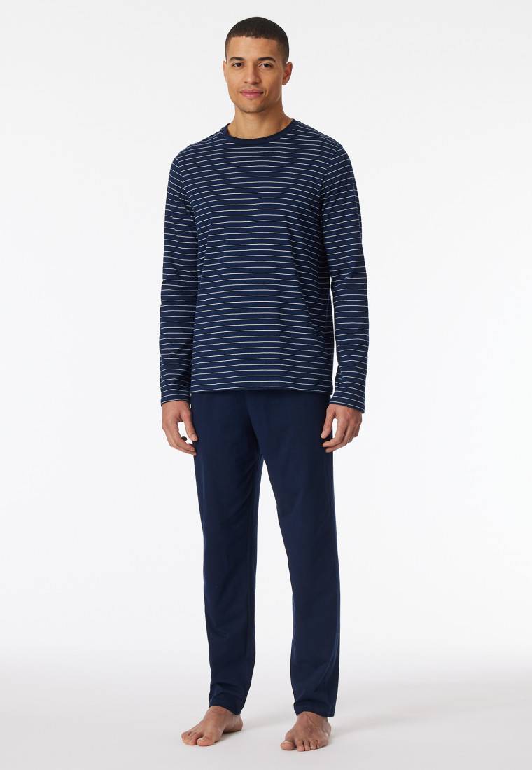 Schiesser Schlafanzug lang Streifen admiral - Casual Essentials Vatertagsangebot