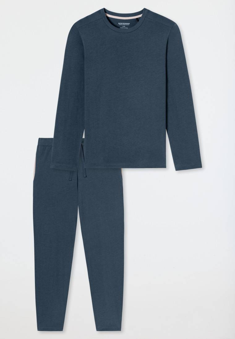 Schiesser Schlafanzug lang dunkelblau - Modern Nightwear Riesige Ersparnisse