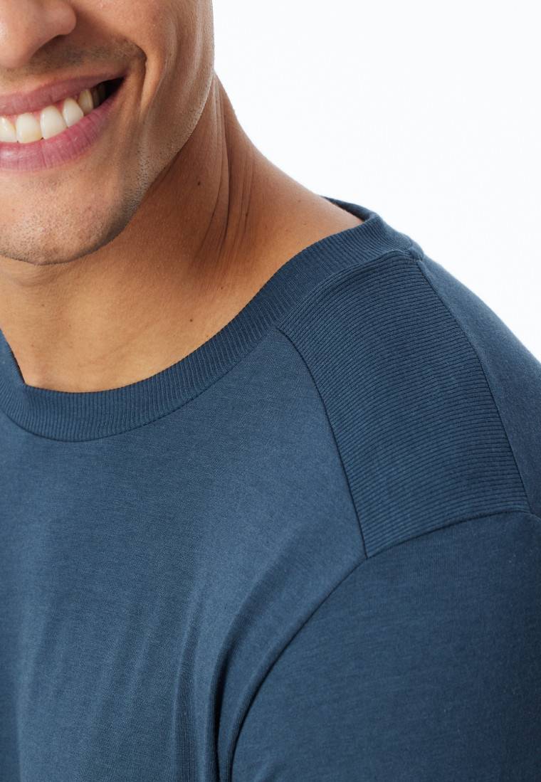 Schiesser Schlafanzug lang dunkelblau - Modern Nightwear Riesige Ersparnisse