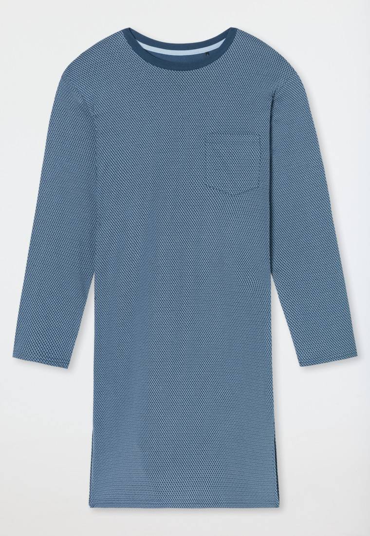 Schiesser Nachthemd langarm blaugrau - Comfort Essentials Wochenangebot