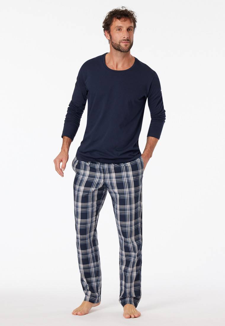 Schiesser Shirt langarm Jersey rundhals dunkelblau - Mix+Relax Letzte 3 Tage