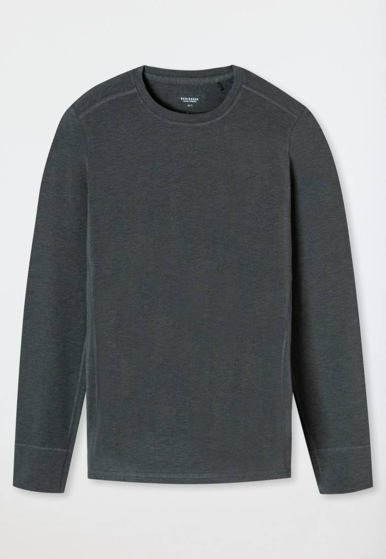 Schiesser Shirt langarm wärmend dunkelgrau meliert - Casual Warming Neueste Stile