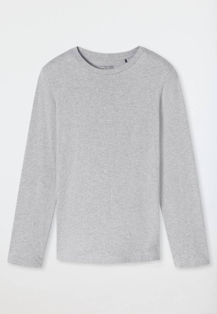 Schiesser Shirt langarm grau-meliert - Mix+Relax Letzter Tag