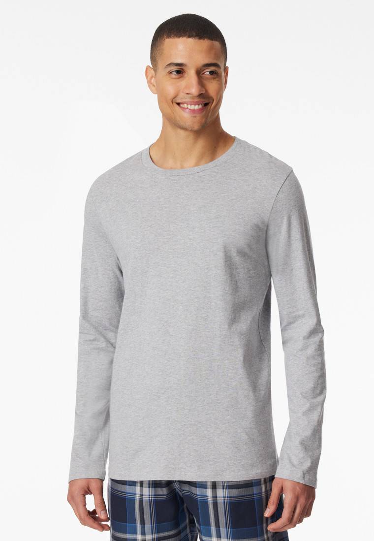 Schiesser Shirt langarm grau-meliert - Mix+Relax Letzter Tag