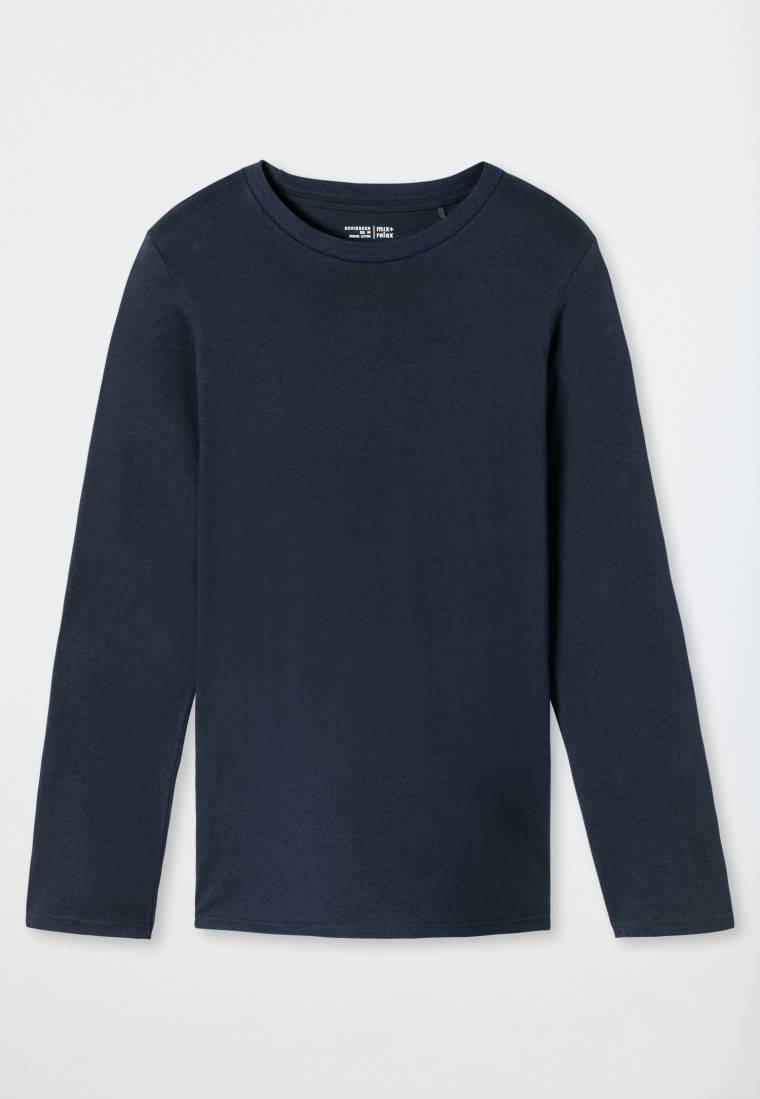 Schiesser Shirt langarm nachtblau - Mix+Relax Bis zu 50% Rabatt