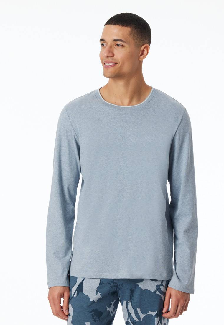 Schiesser Shirt langarm jeansblau meliert - Mix+Relax Bis zu 60% Rabatt