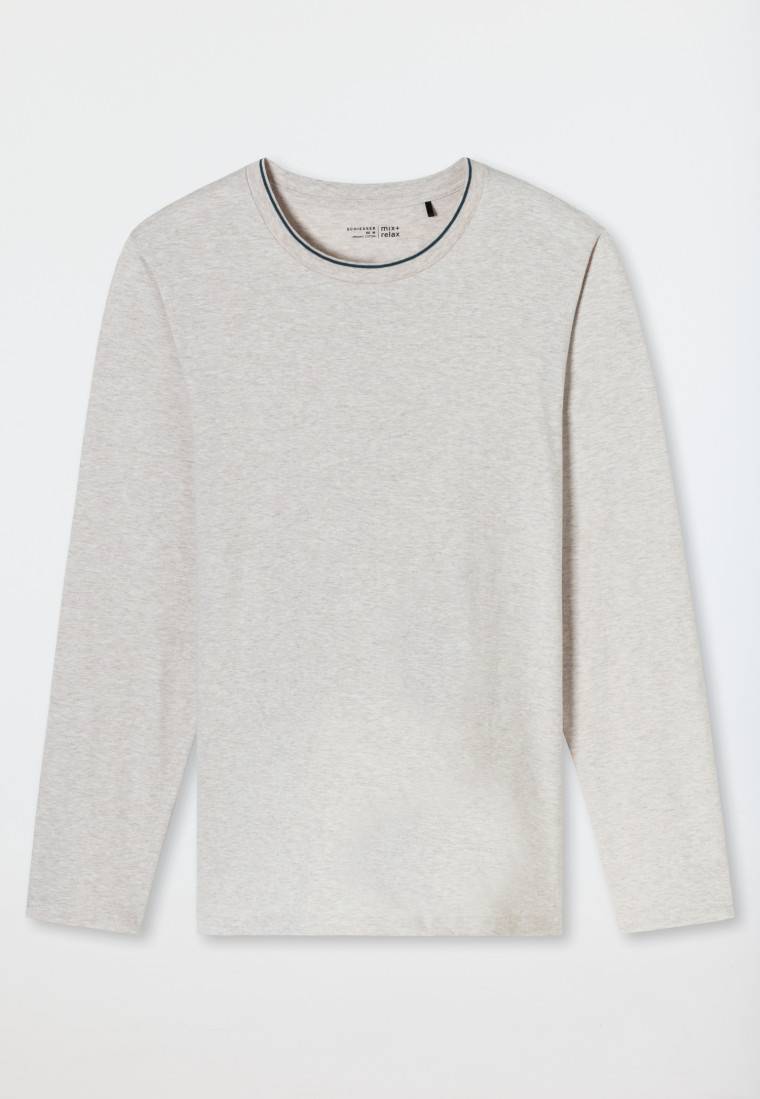 Schiesser Shirt langarm beige meliert - Mix+Relax Bis zu 65% Rabatt