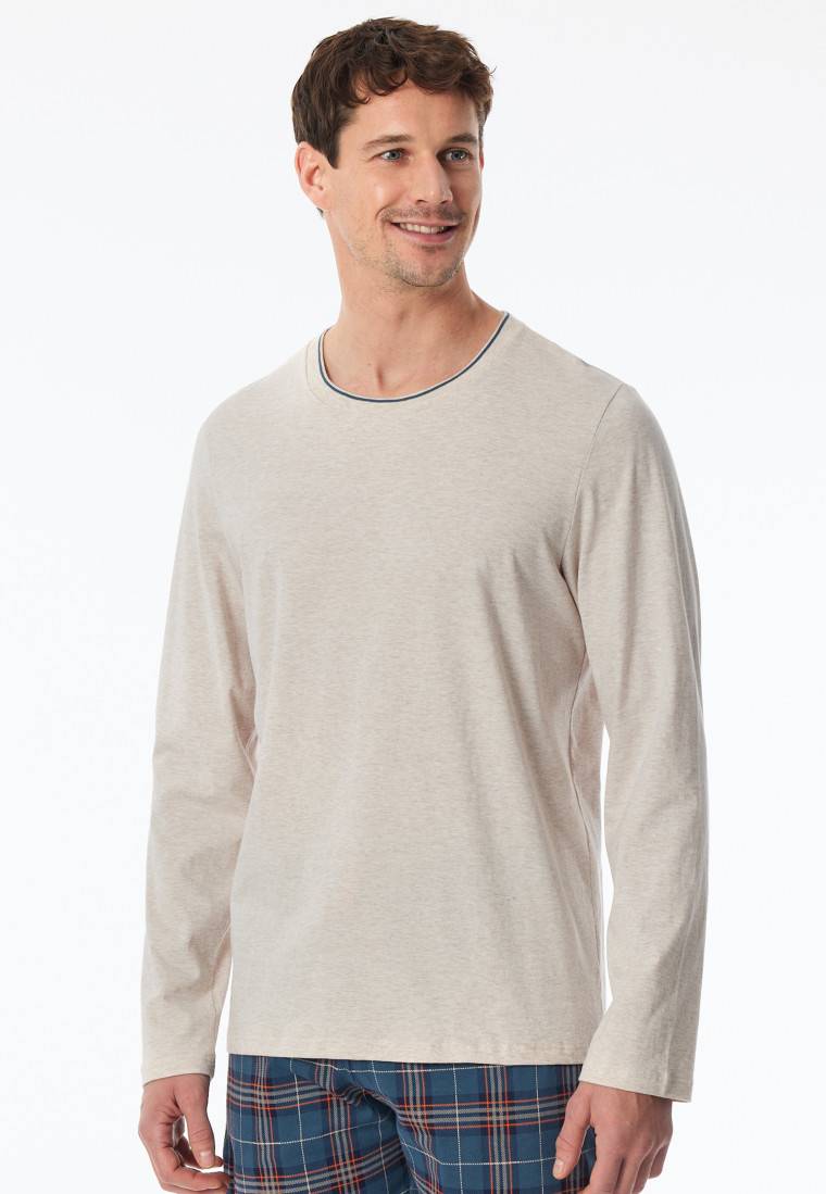 Schiesser Shirt langarm beige meliert - Mix+Relax Bis zu 65% Rabatt