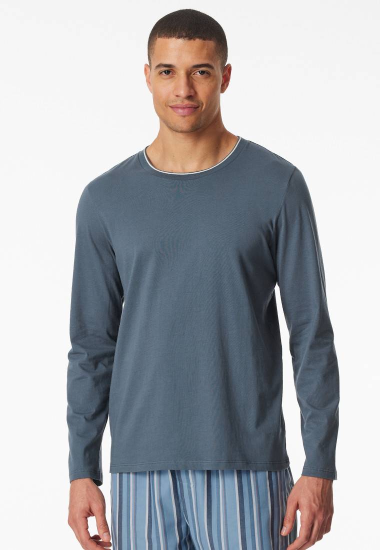 Schiesser Shirt langarm jeansblau - Mix+Relax Vierteljährliche Förderung