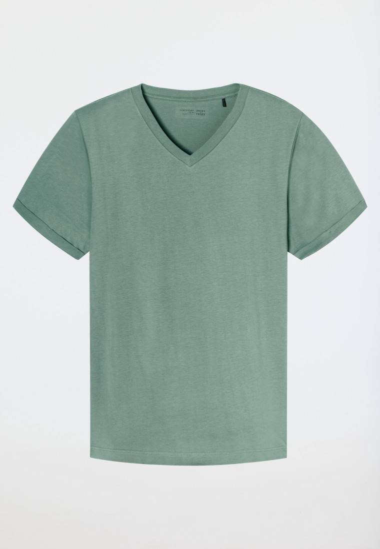 Schiesser Shirt kurzarm V-Ausschnitt linde - Mix+Relax Discount Store für neue Produkte