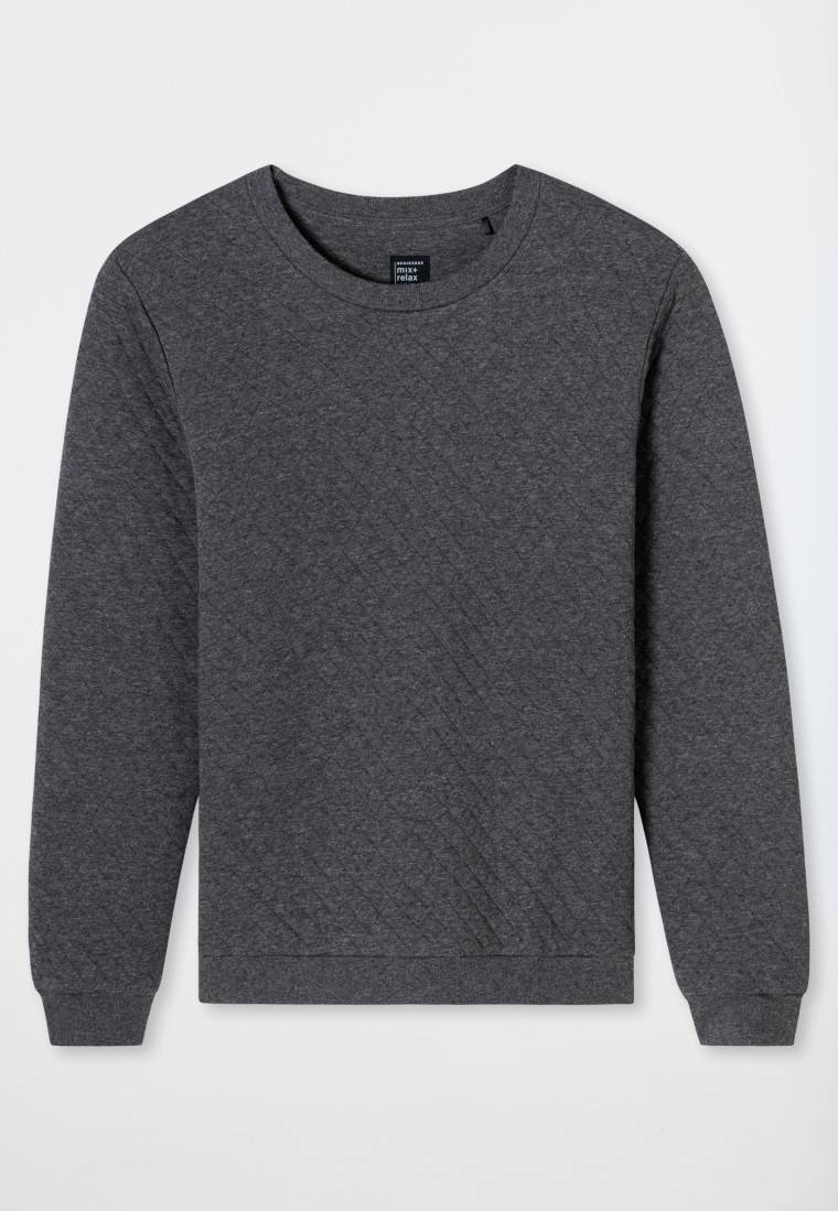 Schiesser Sweatshirt dunkelgrau gemustert - Mix+Relax Clearance-Verkauf