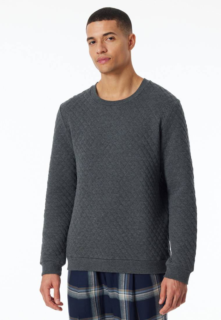 Schiesser Sweatshirt dunkelgrau gemustert - Mix+Relax Clearance-Verkauf