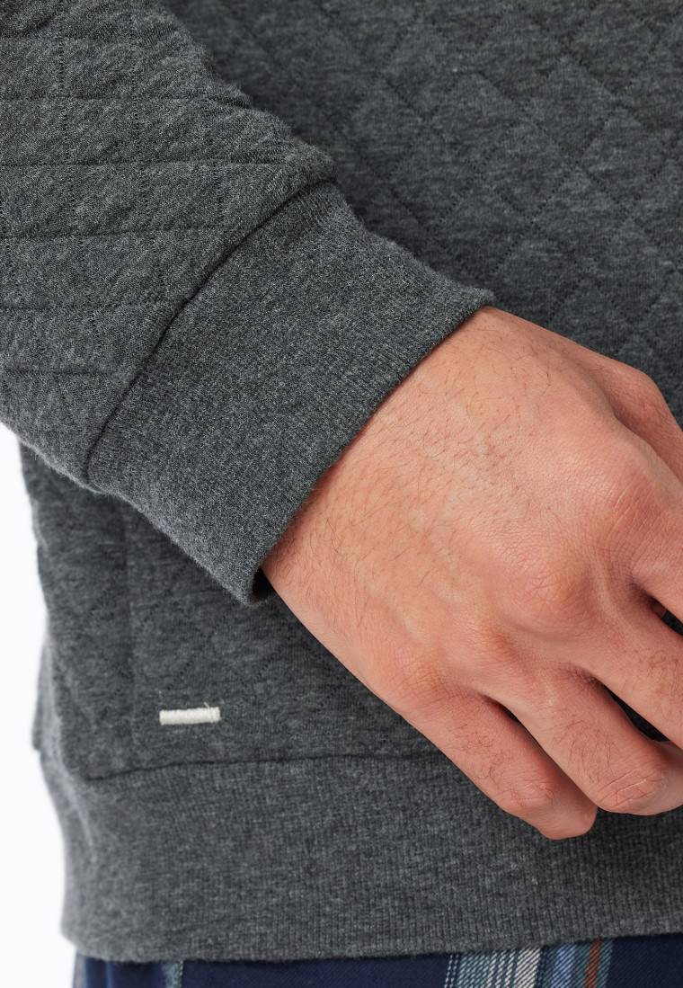 Schiesser Sweatshirt dunkelgrau gemustert - Mix+Relax Clearance-Verkauf