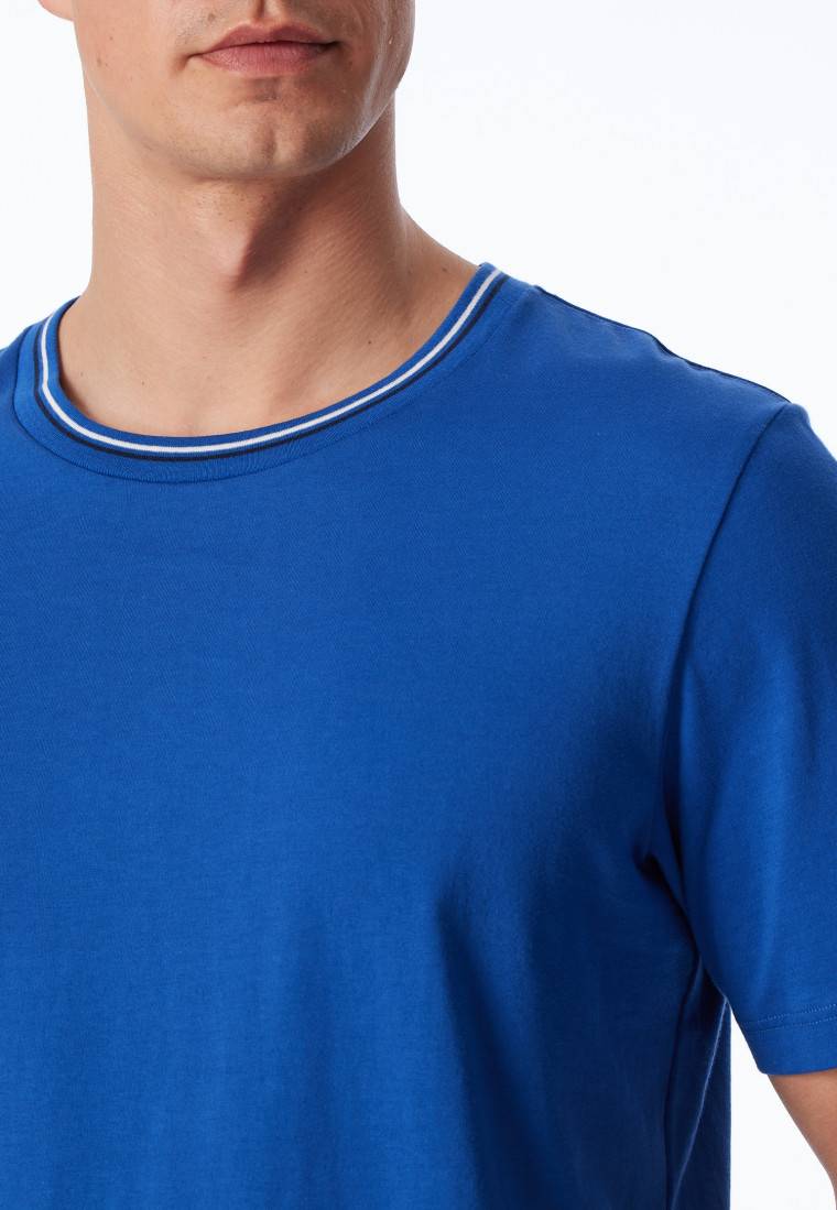 Schiesser Shirt kurzarm Organic Cotton Streifen indigo - Mix+Relax Verkauf