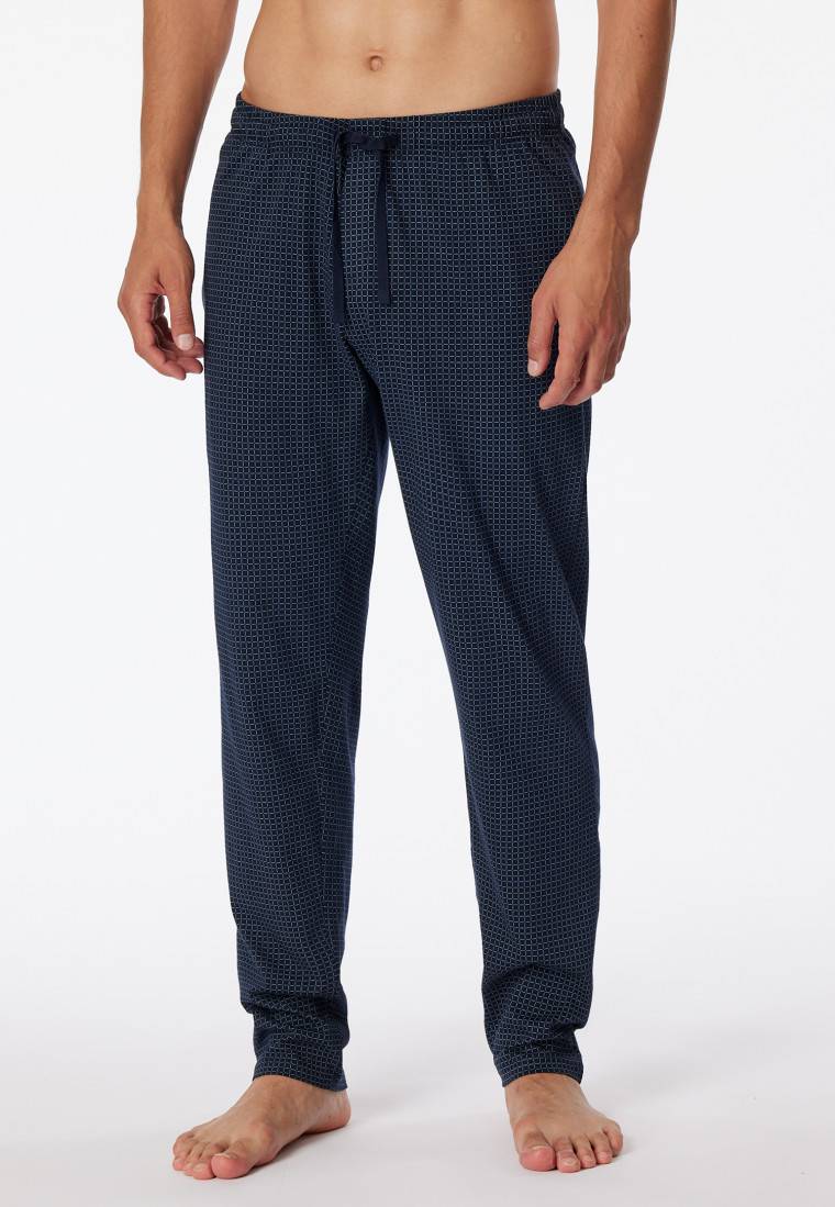 Schiesser Loungehose lang Jersey dunkelblau-gemustert - Mix+Relax Schlussverkauf