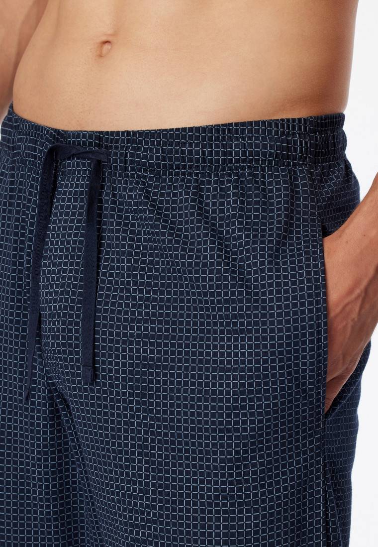 Schiesser Loungehose lang Jersey dunkelblau-gemustert - Mix+Relax Schlussverkauf