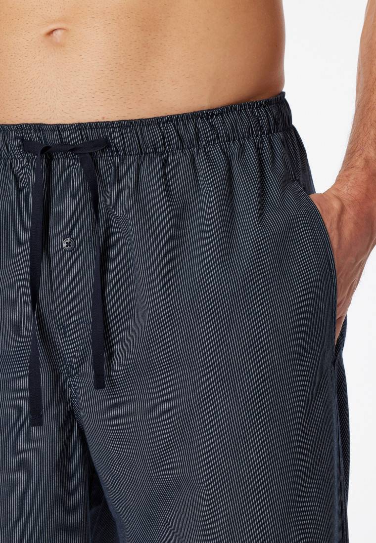 Schiesser Loungehose lang Webware dunkelblau gestreift - Mix+Relax Fabrikverkauf