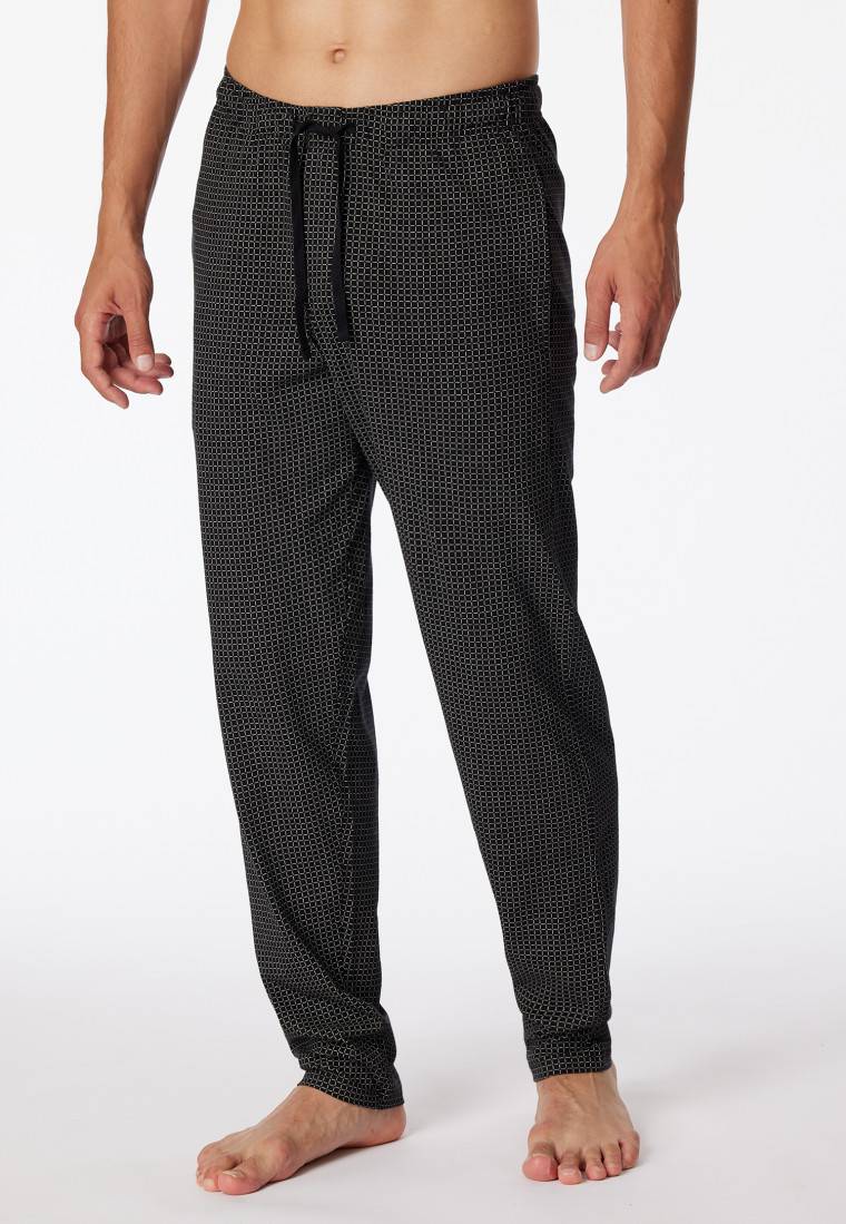Schiesser Loungehose lang Jersey schwarz gemustert - Mix+Relax Meist gekauft