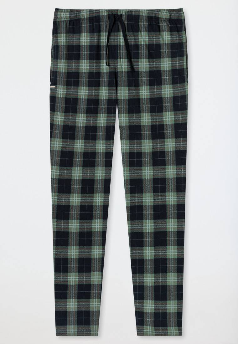 Schiesser Loungehose lang Organic Cotton kariert mehrfarbig - Mix+Relax Fabrik Onlineshop