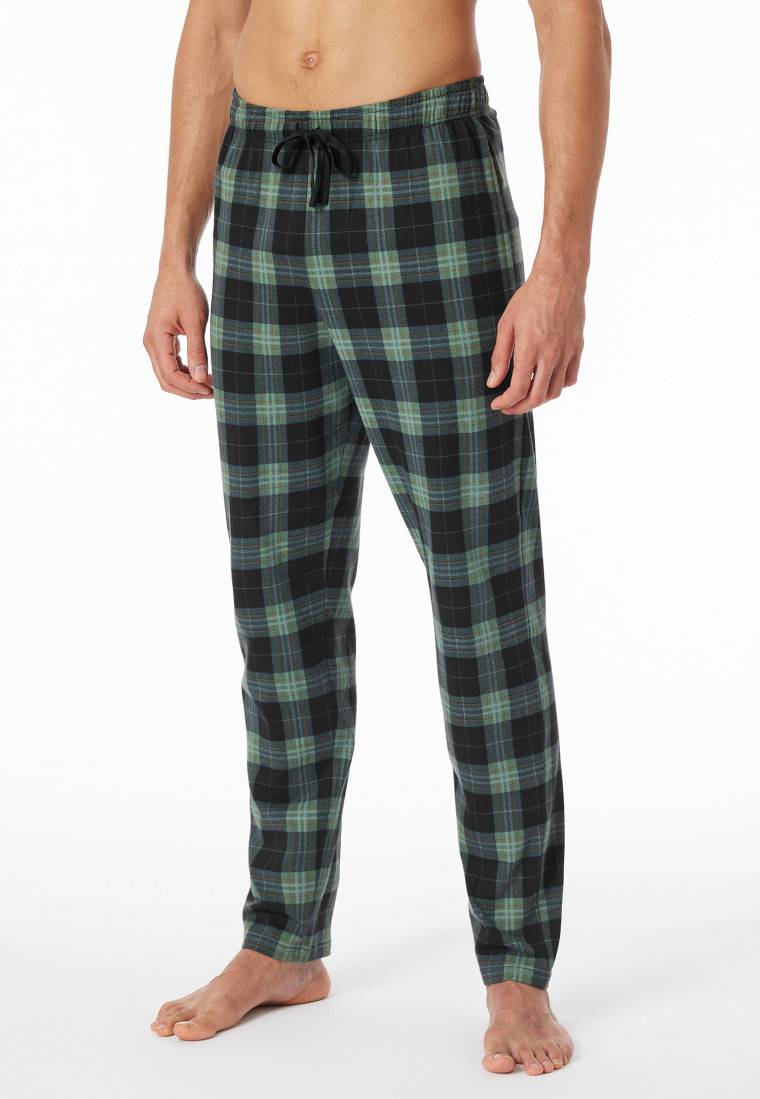 Schiesser Loungehose lang Organic Cotton kariert mehrfarbig - Mix+Relax Fabrik Onlineshop