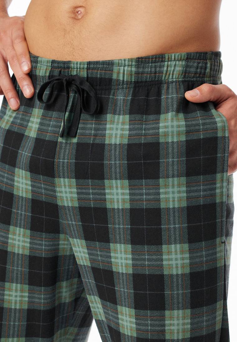 Schiesser Loungehose lang Organic Cotton kariert mehrfarbig - Mix+Relax Fabrik Onlineshop