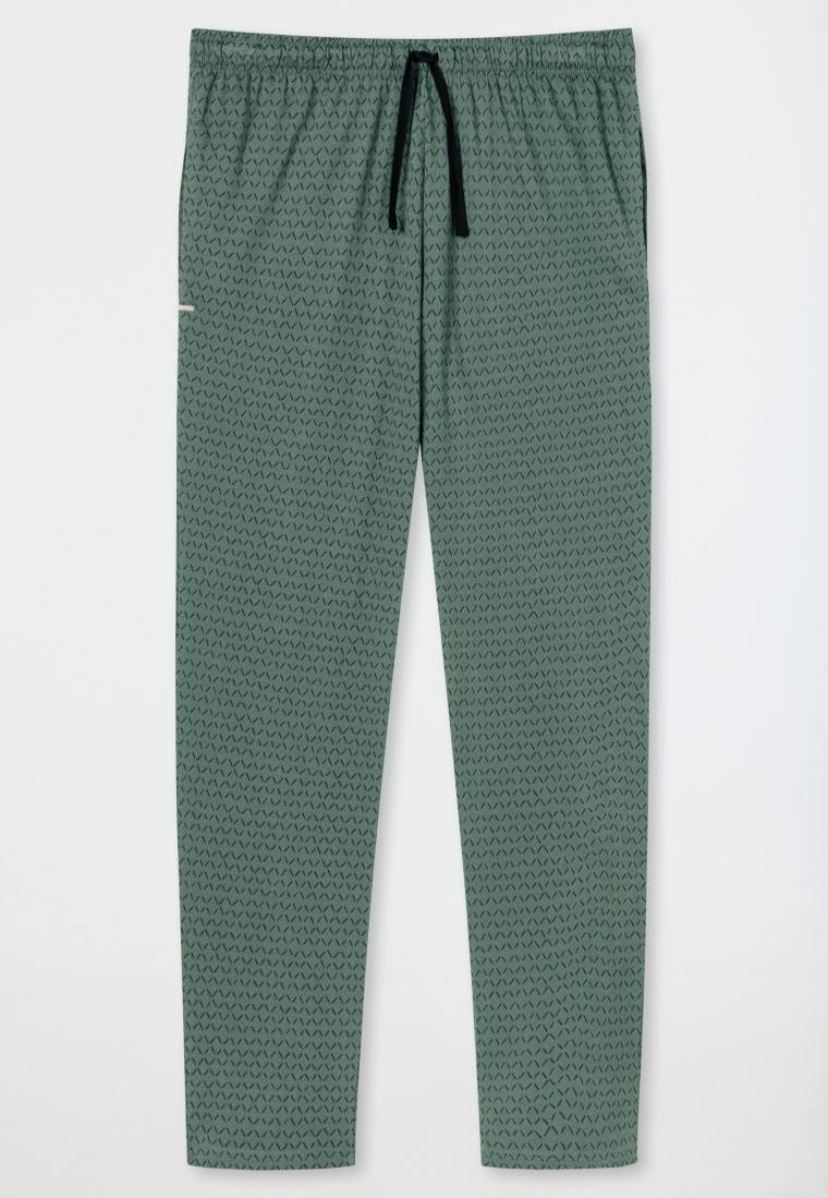 Schiesser Loungehose lang Organic Cotton grün gemustert - Mix+Relax Großer Ausverkauf