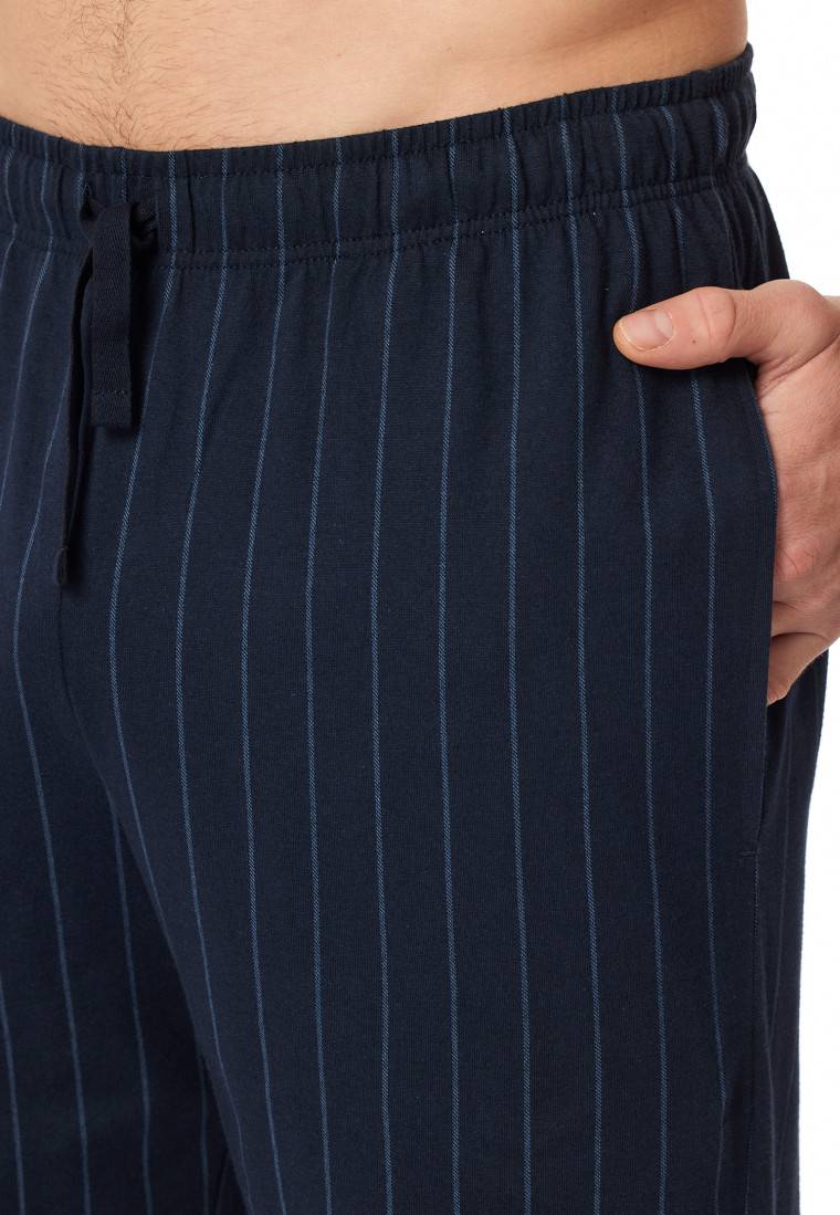 Schiesser Hose lang Streifen nachtblau - Mix+Relax Begrenztes Angebot